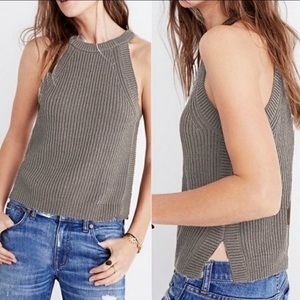 Madewell Grey Knitted Halter Tank Top